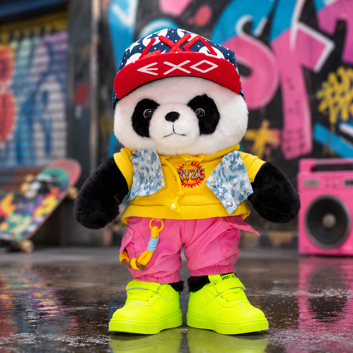 Panda Cantante Urbano Con accesorios temáticos