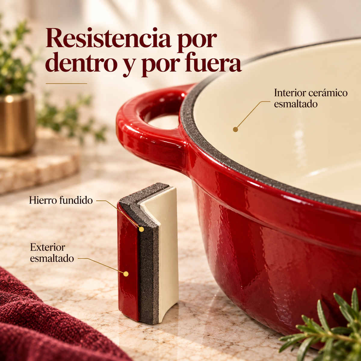 Set de Ollas de Hierro Fundido con Recubrimiento Cerámico – 8 Piezas