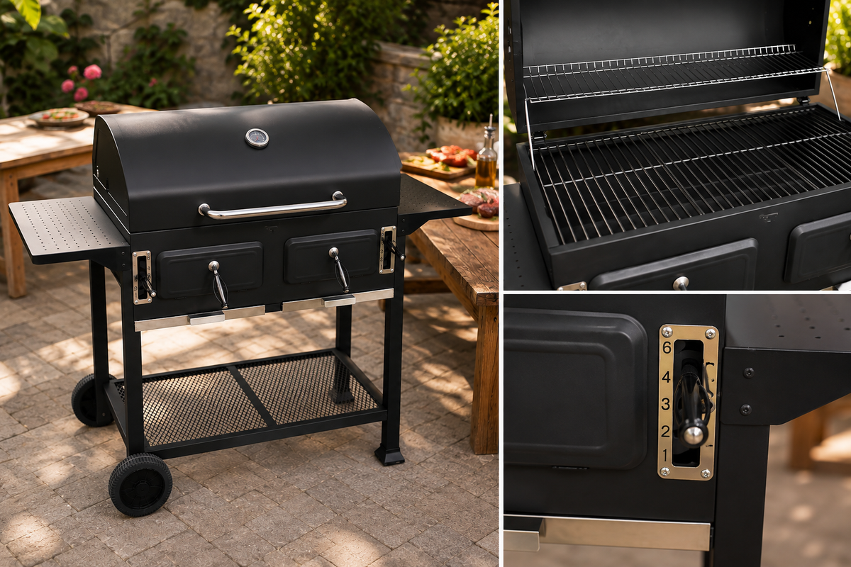 Parrilla Premium Doble Altura con Bandejas Laterales