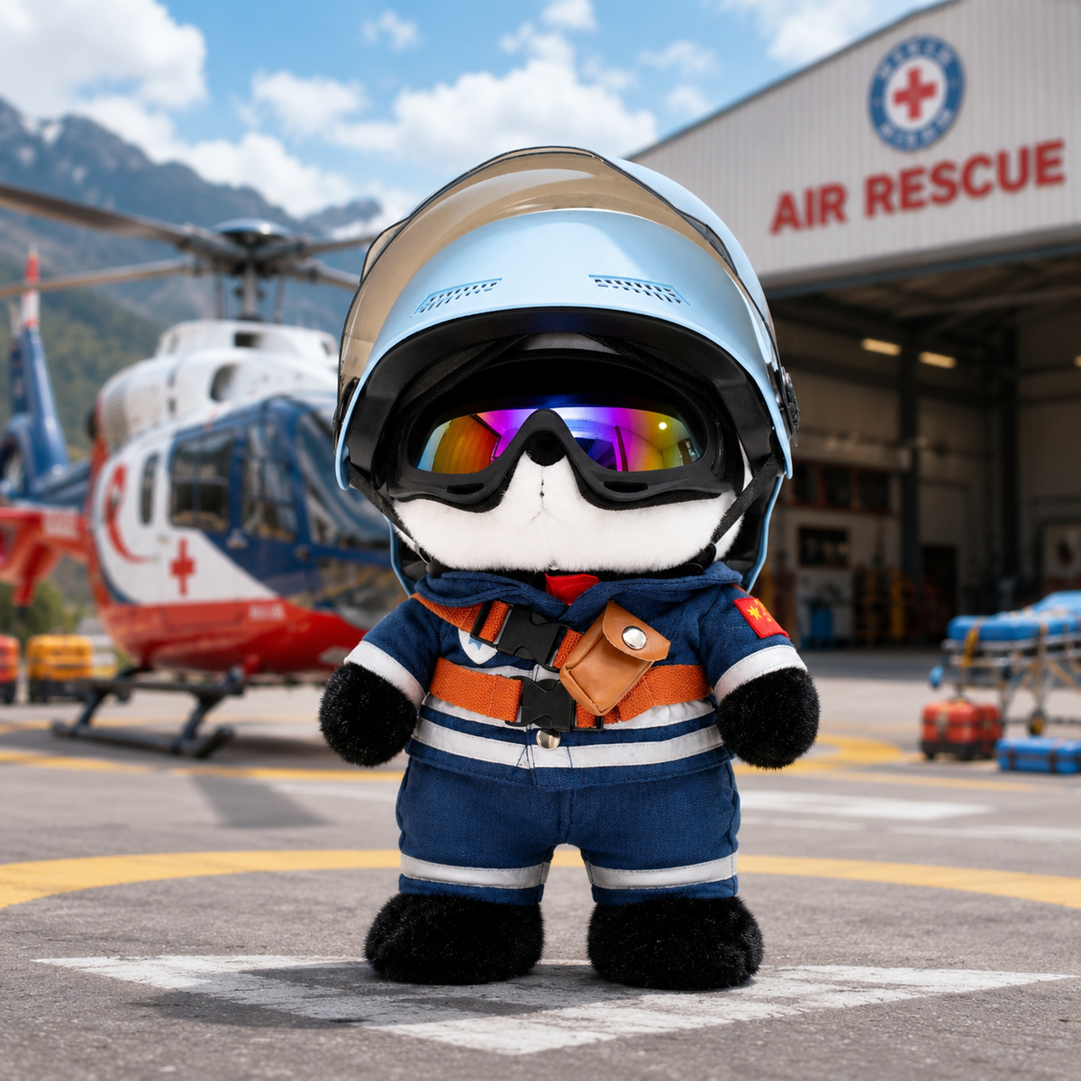 Panda Navy con Accesorios Realistas