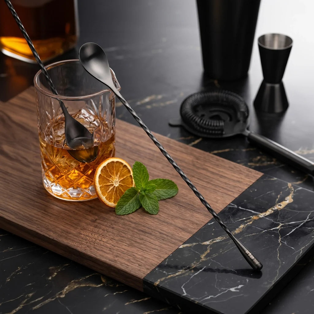 Cuchara Mezcladora de Bar Black Spiral