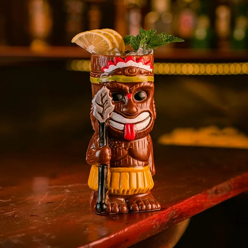 Vaso Tiki Guerrero Polinésico