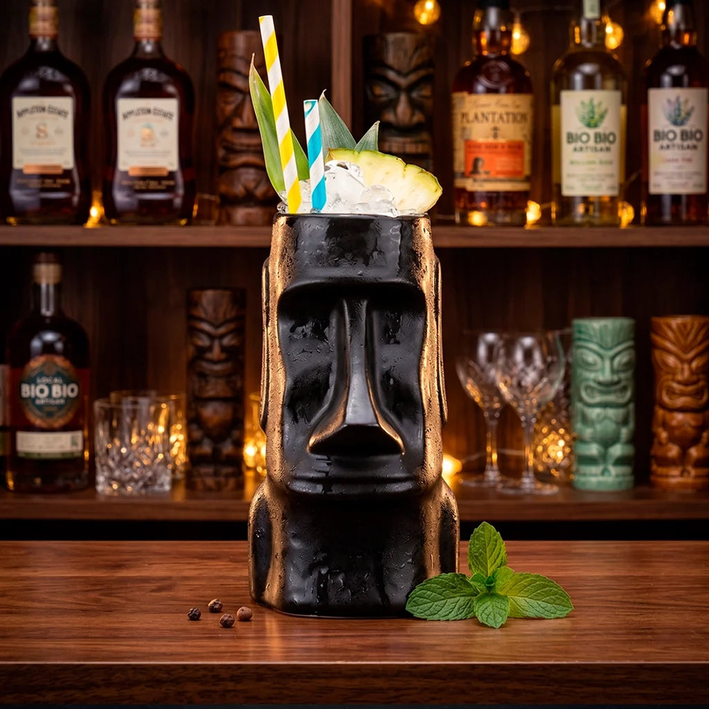 Vaso Tiki Moái Negro