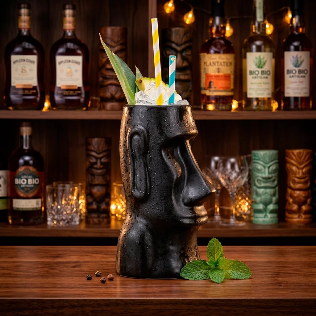 Vaso Tiki Moái Negro