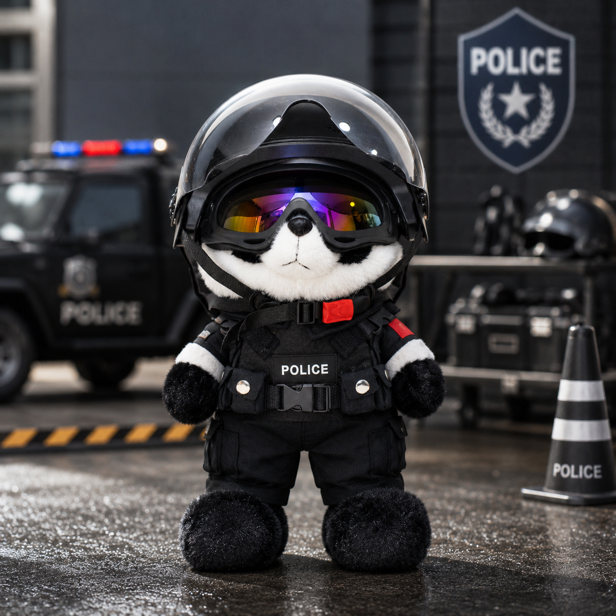 Panda Police con Accesorios temáticos