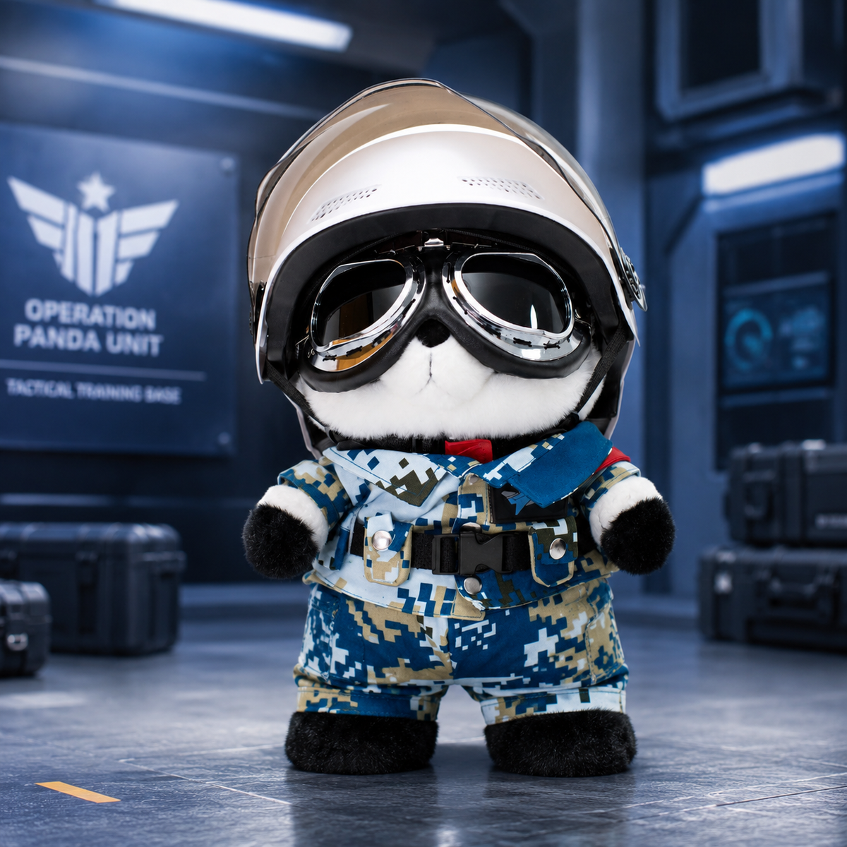 Panda Navy Camuflaje con Accesorios temáticos